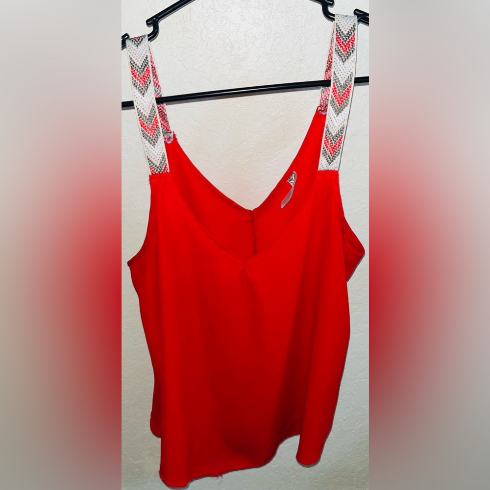 Red sheer tank top